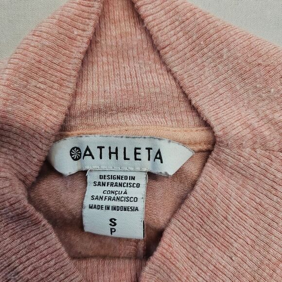 Athleta Apollo Mock Crewneck Sweatshirt Conch‎ Pink Heather Size Small - Picture 2 of 9